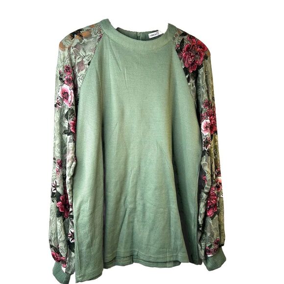 Tops - MIHOLL Women Green‎ Long Sleeve Blouse L